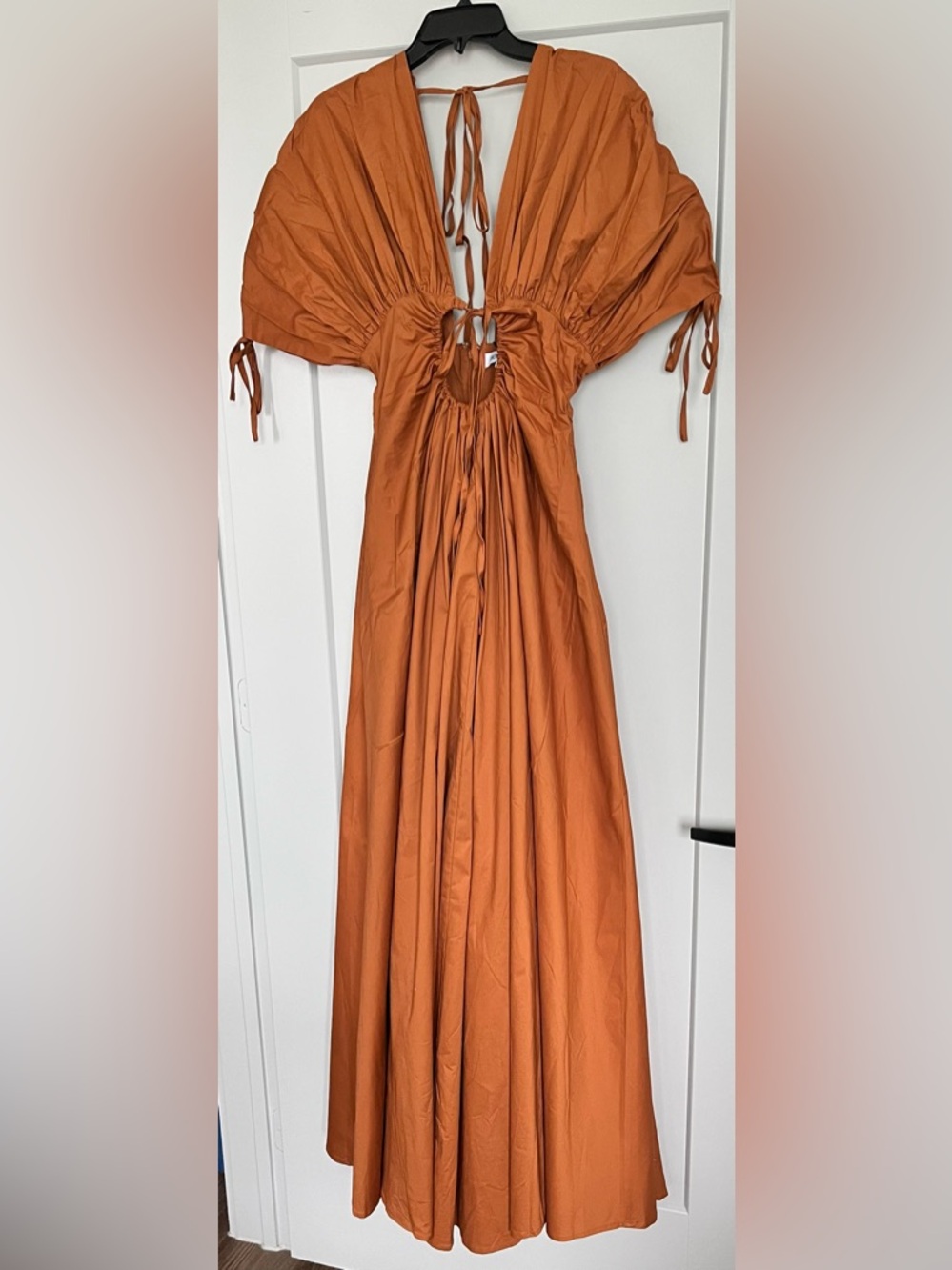 Andrea Iyamah Xena Dress Burnt Orange Size Medium (US 8-10) Cotton Maxi Dress - Picture 12 of 16